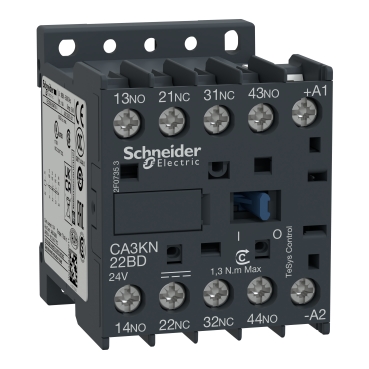 SCHNEİDER CA3KN22BD CA3KN22BD Schneider Electric 1 video TeSys K kontrol rölesi - 2 NA + 2 NK - <= 690 V - 24 V DC standart bobin.